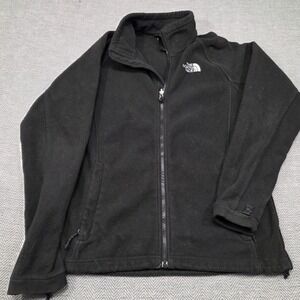 The North Face Mens Full Zip Fleece Jacket Black Mock Neck M T495+T895